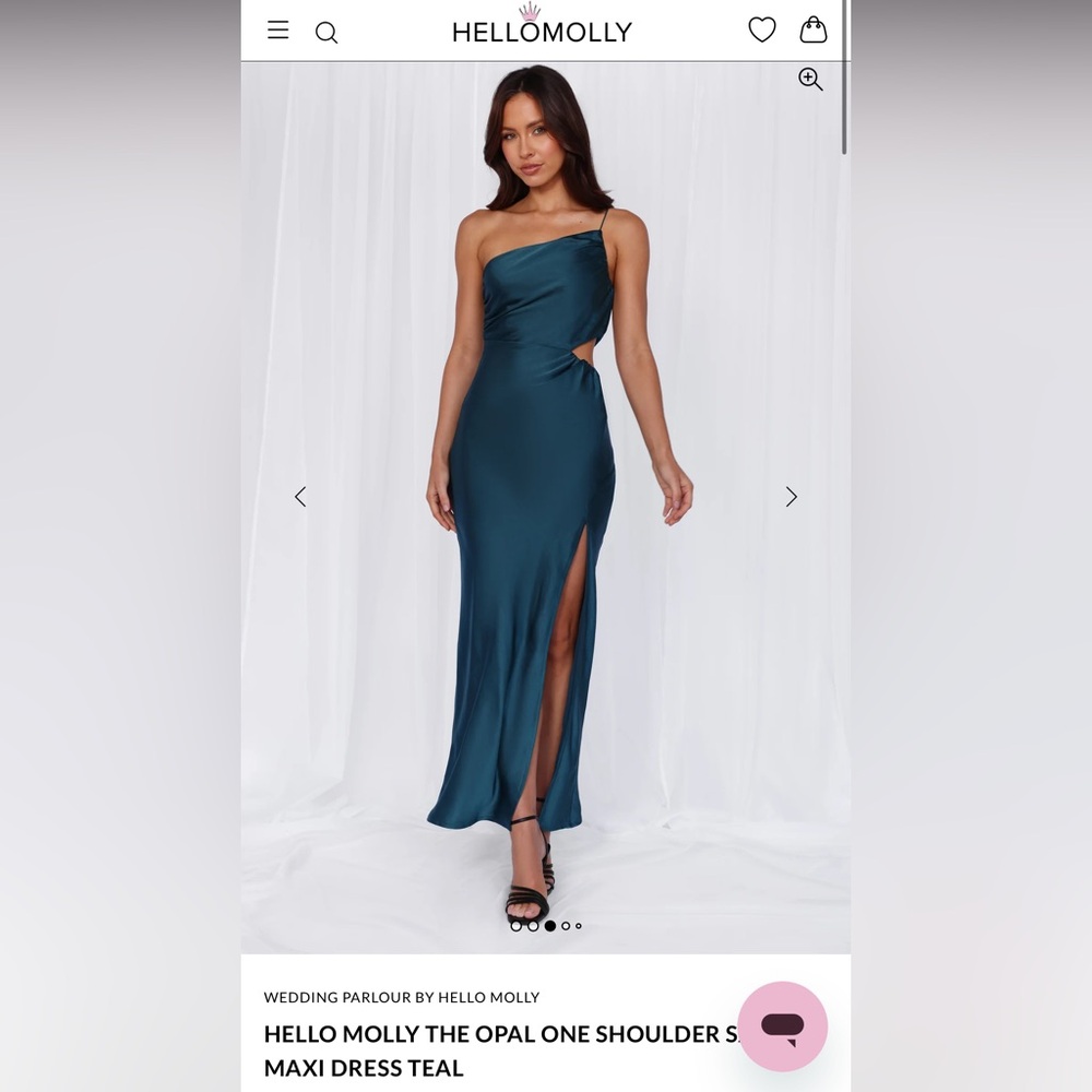 Hello Molly Deep Teal Satin Dress